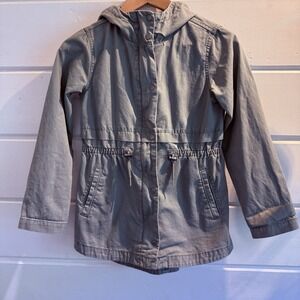Old Navy Girls Anorak Jacket Green Full Zip Hooded Size L/10-12